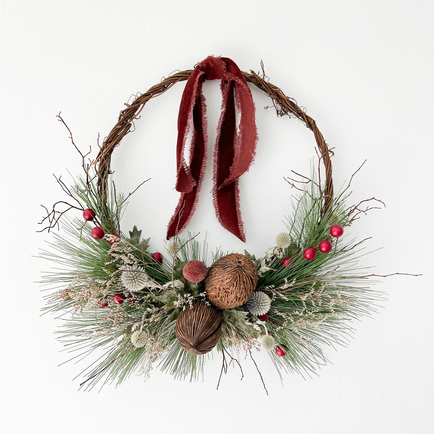 Organic Blooms Series: Wreath-Crimson